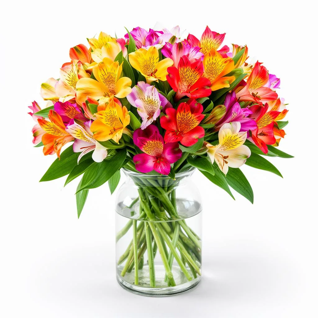 Astromélias Coloridas no Vaso de Vidro - Floricultura com entrega no mesmo dia